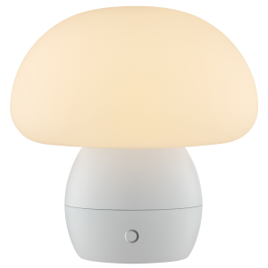 LED Akku-Pilzlampe, 22cm, 230lm, Wireless Charging, dimmbar, weiß
