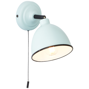 Wandlampe, schwenkbar, Schalter, 13x13x20cm, E14, max. 28W, hellblau