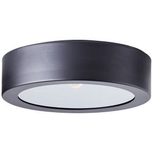 Deckenlampe, 6cm, Ø23cm, E14, max. 40W, Metall/Glas, schwarz/rauchglas