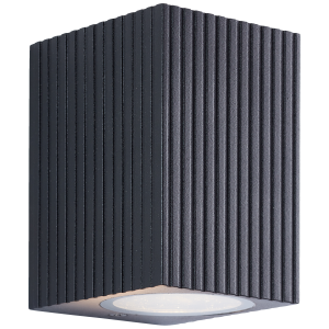 Außenwandlampe, GU10 Fassung, 10x7x8 cm, Aluminium, Rillen-Design