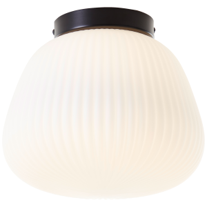 Deckenlampe mit geriffelten Opalglas, 22 x 25 cm, E27, weiß