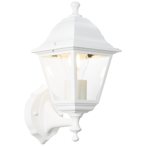 Außen Wandlampe, 31x14x19 cm, E27, max. 60W, IP44, Metall/Glas, weiß