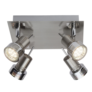 LED Spotplatte, 22 cm Breite, Ø 5 cm, 4 x GU10, 7 W, 300 lm, 3000 K