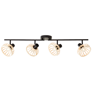 4 flammiger Bambus Decken Strahler - Spotrohr schwenkbar - 22 cm Höhe