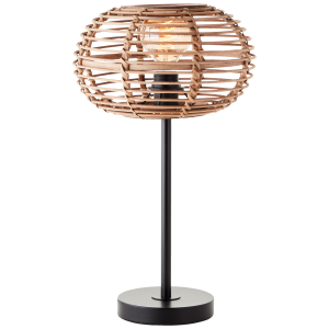 Tischlampe mit Bambus Schirm und Schalter, E27 Fassung, Ø 28 cm