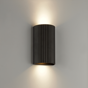 Wandleuchte 18x10 cm, GU10, Up-Down-Light, Aluminium, schwarz