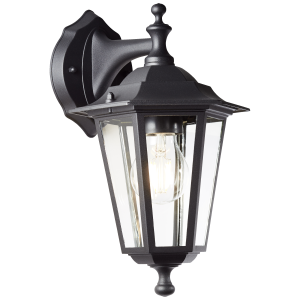 Außen Wandlampe, 31 x 17 x 22 cm, E27, max. 60 W, IP44, Metall/Glas