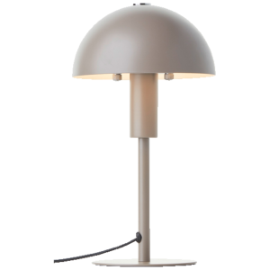 Pilz-Design Tischlampe, H 27 cm, Ø 15 cm, E14-Fassung, Metall, taupe
