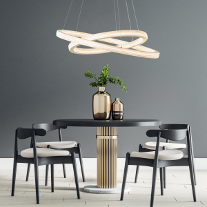 LED Hängelampe, Fernbedienung, CCT, 150cm Höhe, Ø 80 cm, 82W, 11200 lm
