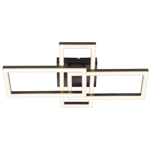 LED Profil-Leuchte, 2200 lm, 3000 K, 48 x 28 cm, Kunststoff schwarz