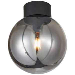 Deckenlampe, 30 cm Höhe, Ø 25 cm, E27, max. 60 W, Rauchglas