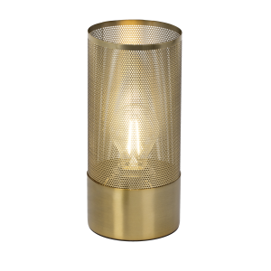 Tischlampe, 28 cm Höhe, Ø 13 cm, E27, max. 60 W, Metall, messingfarben