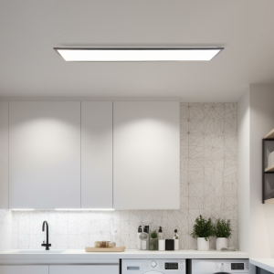 LED Deckenaufbau-Paneel, 120x30 cm, 4600 lm, 4000 K, Aluminium, schwarz