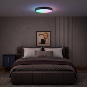 Ø39 cm, Höhe 8 cm, IC-RGB, 2100 lm, 3000-6500 K, dimmbar, schwarz weiß