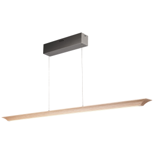 LED Holz Hängelampe mit 3 Stufen Touch Dimmer - 125 cm Breite
