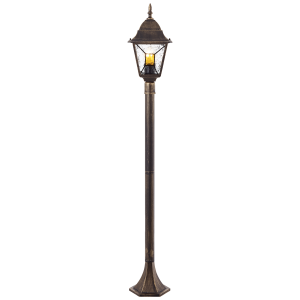 Außen Stehlampe, 120 x 18 x 18 cm, E27, max. 60 W, IP44, Metall/Glas