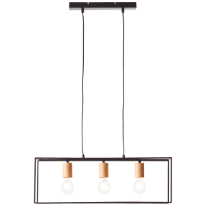 Hängelampe, Kabel kürzbar, 86 x 60 x 20 cm, 3 x E27, max. 60 W, Metall