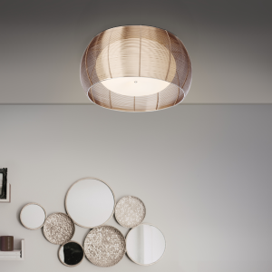 Deckenlampe, Ø 50 cm, 2 x E27, max. 30 W, Metall/Glas