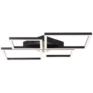LED-Deckenlampe, 58 x 80 cm, 3500lm, 3000-6500K, dimmbar, CCT, schwarz