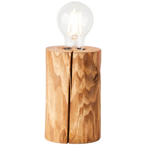 Tischlampe, 15 cm Höhe, Ø 10 cm, E27, max. 25 W, Schalter, Holz
