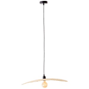 Hängelampe, Ø 60 cm, E27, max. 52 W, kürzbar, Bambus, schwarz/natur