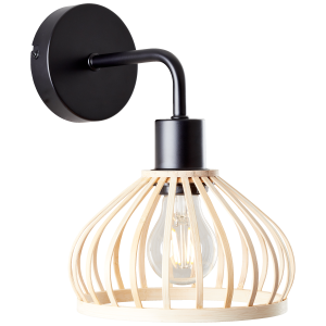 Wandlampe, 27 cm Höhe, 19 cm Länge, E27, max. 40 W, Metall/Bambus
