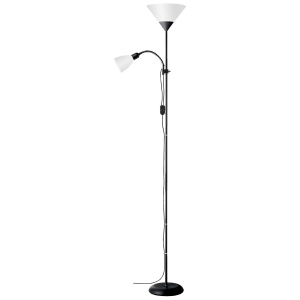 Schlichter Deckenfluter mit Lesearm, H 180 cm, E27/E14 - inkl. LED