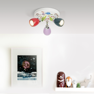 Deckenstrahler mit warmweißem Licht, 3 flammiges Spotrondell Kinder