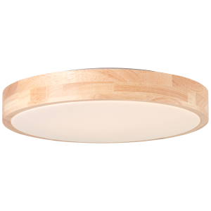 Spritzwassergeschützte Holz LED Deckenlampe, Ø 34 cm, 3000K - 4500K