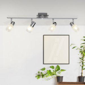 LED Spotrohr, 17 x 79 cm, E14, 4 W, 400 lm, schwenkbar, Metall/Glas