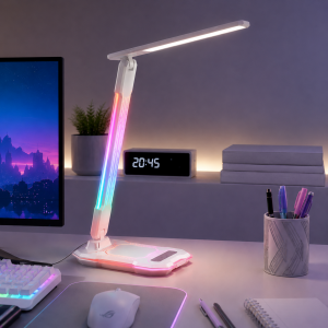 LED-Tischlampe, 720 lm, 3000-5000K, RGB, Wireless Charging, 31x18 cm