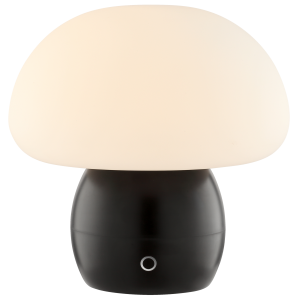 LED Akku-Pilzlampe, 22cm, Wireless Charging, dimmbar, schwarz