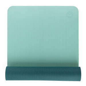 Yogamatte & Pilatesmatte «LOTUS PRO» Palm-Muster, 183 x 60 cm / 6 mm, TPE aqua/teal