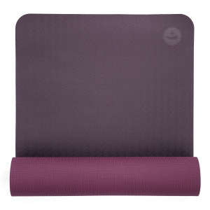 Yogamatte & Pilatesmatte «LOTUS PRO» Palm-Muster, 183 x 60 cm / 6 mm, TPE aubergine/dunkel aubergine