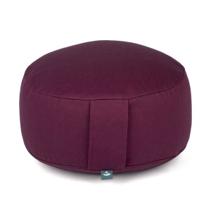 Meditationskissen «Rondo ECO» Bio-Baumwolle. Dinkelhülsen aubergine