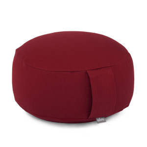 Meditationskissen «Rondo ECO» Bio-Baumwolle. Dinkelhülsen bordeaux