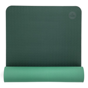 Yogamatte & Pilatesmatte «LOTUS PRO» Palm-Muster, 183 x 60 cm / 6 mm, TPE grün/dunkelgrün