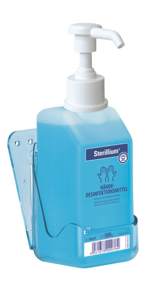 Wandhalterung aus Kunststoff transparent für 1'000 ml Sterillium-Flaschen