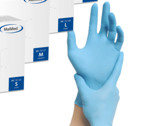 Einweghandschuhe «Solution 100» Gr. S-XL, 100 Stk. / Box, blau, Nitril, latex- und puderfrei Grösse S, Blau