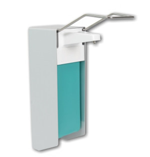 Armhebel-Dosierspender 1000ml, ALU eloxiert & Edelstahlpumpe, Wandmontage - CE -
