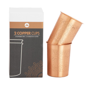 Trinkbecher aus Kupfer; Design: Ornaments, 2er-Set, je 250ml