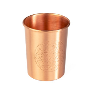 Trinkbecher aus Kupfer; Design: Blume des Lebens, 2er-Set, je 250ml