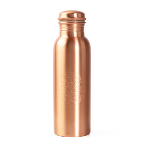 Trinkflasche aus Kupfer, Design Blume des Lebens, 800 ml