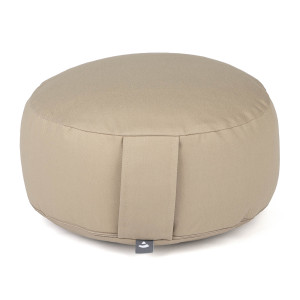 Meditationskissen «Rondo ECO» Bio-Baumwolle. Dinkelhülsen light taupe