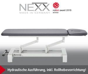 «NEXX-2h» hydraulische Behandlungsliege 2-teilig, mit Fusspumpen-Hydraulik - CE -