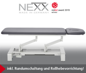 «NEXX-2e» elektr. Behandlungsliege 2-teilig, elektr. höhenverstellbar - CE -