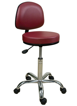 OAKWORKS Rollhocker «Backrest DELUXE» Heron #374E68 | niedrig 44cm - 58cm (belasted)