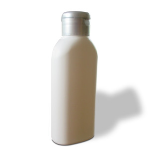 Plastikflasche 100ml mit Klappverschluss, weiss oval