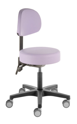 Rollhocker «Poppi Dijon Backrest» Standard-Höhe 48-61cm, Rückenlehne