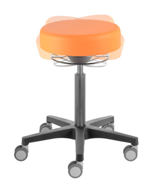 Rollhocker «Poppi Dijon ERGO» extrahoch 53-73cm, Kombirollen Ø 65cm, Ringauslösung
